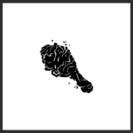 CHICKEN WING B&W CLIP ART SMALL